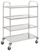 vidaXL Кухненска количка с 4 рафта 107x55x125 см неръждаема стомана