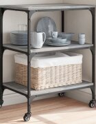 vidaXL Кухненска количка сив сонома 60x41x76 см инженерно дърво