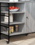 vidaXL Кухненска количка сив сонома 875x385x845 см инженерно дърво