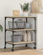 vidaXL Кухненска количка Сонома дъб 60 x 41 x 76 см