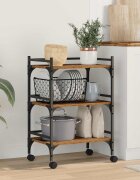 vidaXL Кухненска количка Старо дърво 50 x 35 x 75.5 см