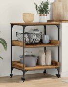 vidaXL Кухненска количка Старо дърво 60 x 41 x 80.5 см