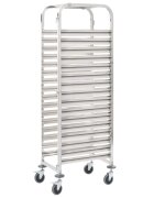 vidaXL Кухненска количка за 16 табли 38x55x163 см инокс