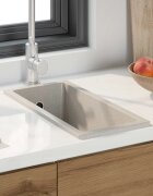 vidaXL Кухненска мивка Бежово 21 x 44 x 14 см Гранит