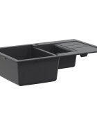 vidaXL Кухненска мивка с две корита Гранит 80 x 50 x 30.5 см Графит