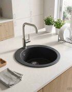 vidaXL Кухненска мивка с едно корито Гранит 505 x 29 см Графит
