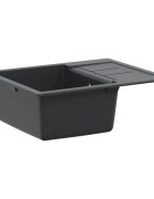 vidaXL Кухненска мивка с едно корито Гранит 62 x 50 x 20 см Графит