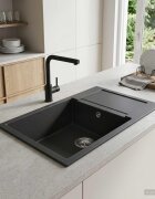 vidaXL Кухненска мивка с едно корито Гранит 78 x 50 x 20 см Графит