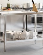 vidaXL Кухненска работна маса 110x55x85 см неръждаема стомана