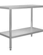 vidaXL Кухненска работна маса 120x60x85 см неръждаема стомана