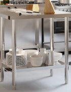 vidaXL Кухненска работна маса с гръб 825x55x93 см неръждаема стомана