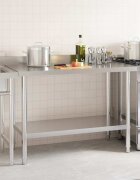 vidaXL Кухненска работна маса с панел 120x60x93 см неръждаема стомана
