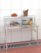 vidaXL Кухненска работна маса с рафт 120x60x115 см неръждаема стомана
