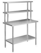 vidaXL Кухненска работна маса с рафт 120x60x150 см неръждаема стомана