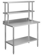 vidaXL Кухненска работна маса с рафт 120x60x150 см неръждаема стомана