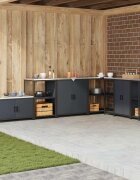 vidaXL Кухненска рафтова единица HATTEM Антрацит 60 x 50 x 92 см