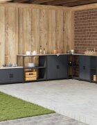 vidaXL Кухненска рафтова единица HATTEM Антрацит 90 x 50 x 92 см