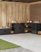 vidaXL Кухненска рафтова единица HATTEM Черно 40 x 50 x 92 см Стомана