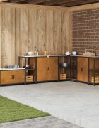 vidaXL Кухненска рафтова единица HATTEM Ръждясало 40 x 50 x 92 см