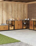 vidaXL Кухненска рафтова единица HATTEM Ръждясало 60 x 50 x 92 см