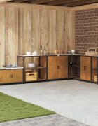 vidaXL Кухненска рафтова единица HATTEM Ръждясало 90 x 50 x 92 см