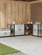 vidaXL Кухненска рафтова единица HATTEM Сребристо 30 x 50 x 92 см