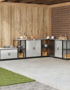 vidaXL Кухненска рафтова единица HATTEM Сребристо 40 x 50 x 92 см