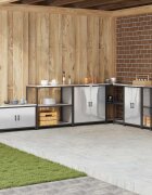 vidaXL Кухненска рафтова единица HATTEM Сребристо 90 x 50 x 92 см