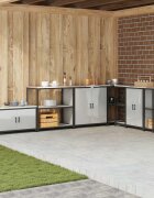 vidaXL Кухненска рафтова единица HATTEM Сребристо 90 x 50 x 92 см