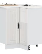 vidaXL Кухненски ъглов шкаф Lucca бял гланц инженерно дърв