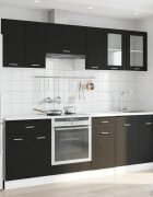 vidaXL Кухненски единица Lyon 8 бр. Черен дъб Инженерна дървесина
