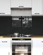 vidaXL Кухненски гръб 2 бр. Черно 70 x 60 cm закалено стъкло