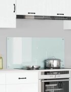 vidaXL Кухненски гръб Бяло 110 x 50 cm закалено стъкло