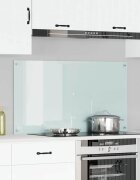 vidaXL Кухненски гръб Бяло 110 x 60 cm закалено стъкло