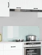 vidaXL Кухненски гръб Бяло 120 x 40 cm закалено стъкло