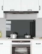 vidaXL Кухненски гръб черен 100x60 см закалено стъкло