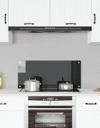 vidaXL Кухненски гръб черен 90x40 см закалено стъкло
