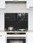 vidaXL Кухненски гръб Черно 70 x 50 cm закалено стъкло