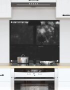 vidaXL Кухненски гръб Черно 70 x 60 cm закалено стъкло