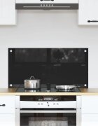 vidaXL Кухненски гръб Черно 80 x 40 cm закалено стъкло