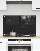 vidaXL Кухненски гръб Черно 80 x 50 cm закалено стъкло