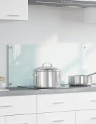 vidaXL Кухненски гръб Мляко 90 x 40 cm закалено стъкло
