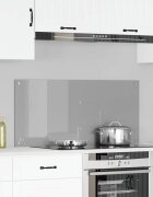 vidaXL Кухненски гръб Светлосиво 110 x 50 cm закалено стъкло