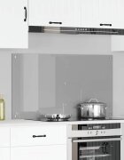 vidaXL Кухненски гръб Светлосиво 110 x 60 cm закалено стъкло