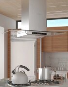 vidaXL Кухненски островен абсорбатор с LCD дисплей