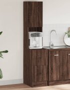 vidaXL Кухненски шкаф кафяв дъб 35x50x180 см инженерно дърво