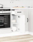 vidaXL Кухненски шкаф "Kalmar" бял гланц инженерно дърво