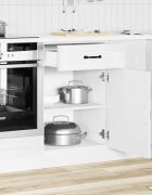 vidaXL Кухненски шкаф "Kalmar" бял гланц инженерно дърво