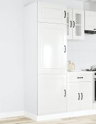 vidaXL Кухненски шкаф Kalmar бял гланц инженерно дърво