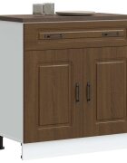 vidaXL Кухненски шкаф "Kalmar" кафяв дъб инженерно дърво